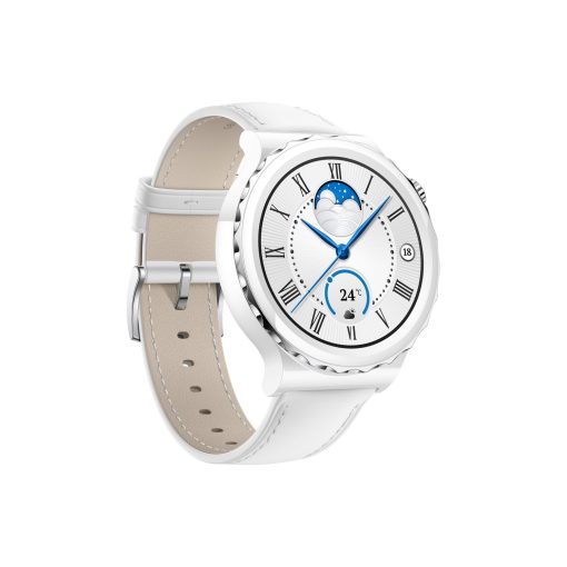 Huawei Watch GT3 Pro Akıllı Saat 43mm Seramik Kasa - Beyaz Deri