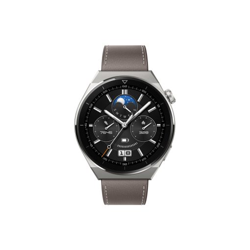 Huawei Watch Gt3 Pro 46MM Titanyum Kasa - Gri Deri