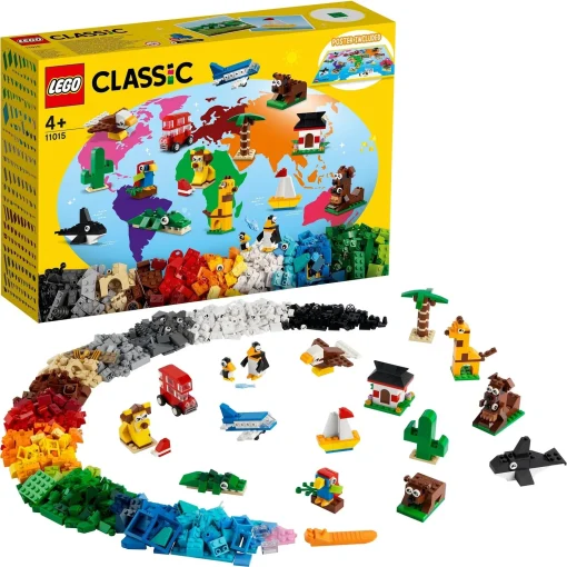 LEGO® Classic Dünya Turu 11015 - Üretken Çocuklar için Simgeleşmiş Hayvan Oyuncakları İçeren Oyuncak Yapım Seti (950 Parça)