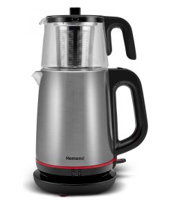 Homend Royaltea 1750H Cam Demlikli Inox Siyah Çay Makinesi