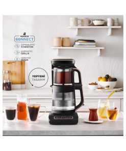 Karaca Çaysever Robotea Pro Connect 4 In 1 Konuşan Otomatik Cam Çay ve Filtre Kahve Demleme Makinesi Rosegold