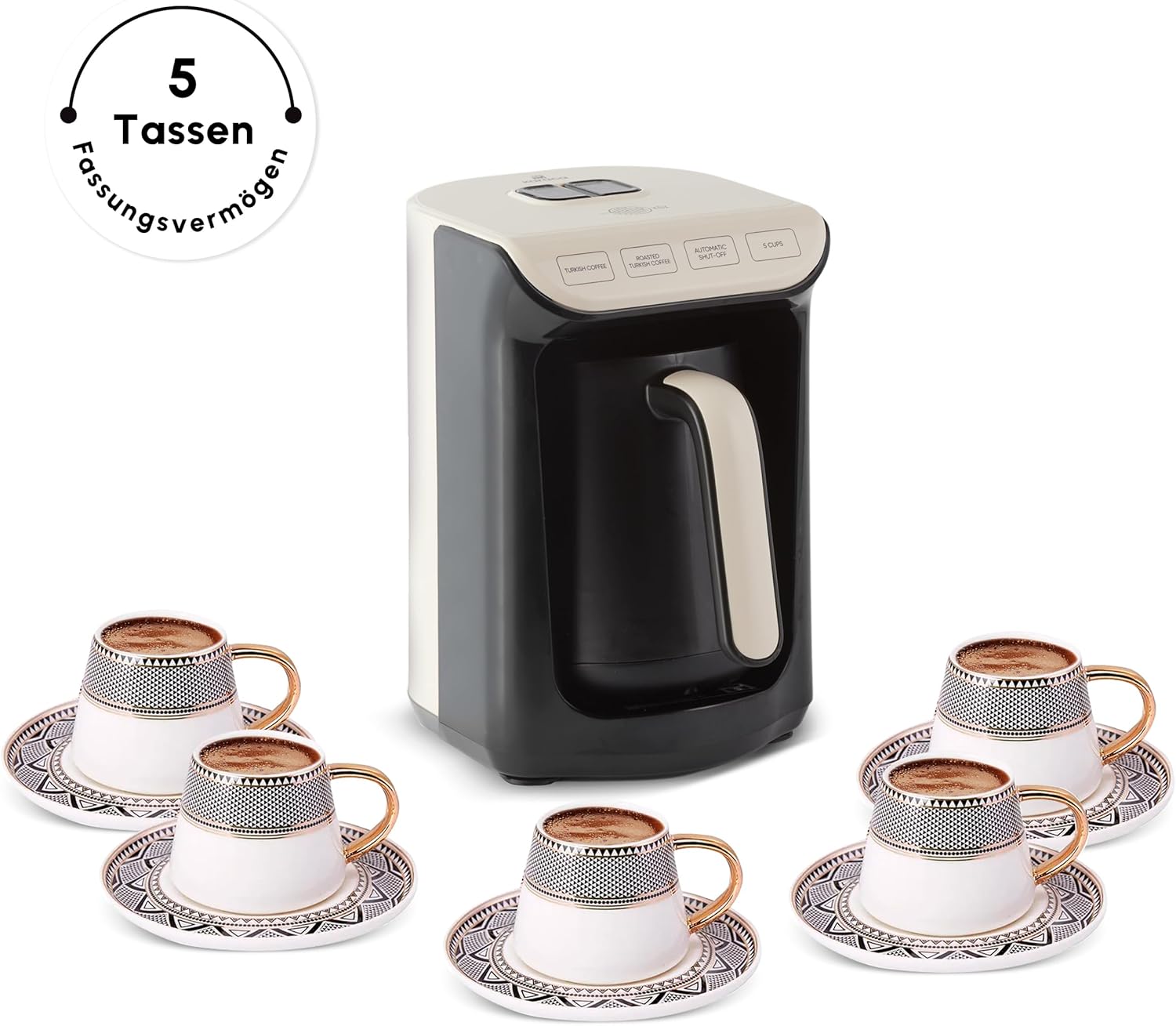 Karaca Hatır Köz 5 Fincan Kapasiteli Türk Kahve Makinesi, Krem - Görsel 6