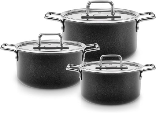 Karaca Swiss Crystal Mastermaid 6 Parça Midi Tencere Seti Shiny Black