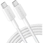 Anker 322 PowerLine USB-C to USB-C Örgülü Kablo 3ft/0.9m 60W - USB-IF - Beyaz - A81F5 (Anker Türkiye Garantili)