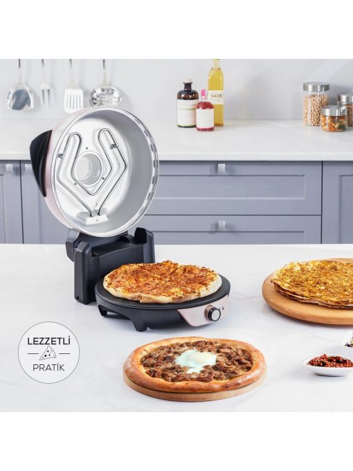 Karaca Gastro 10 in 1 Pizza Lahmacun ve Tandır Ekmeği Makinesi Biodiamond Rosegold
