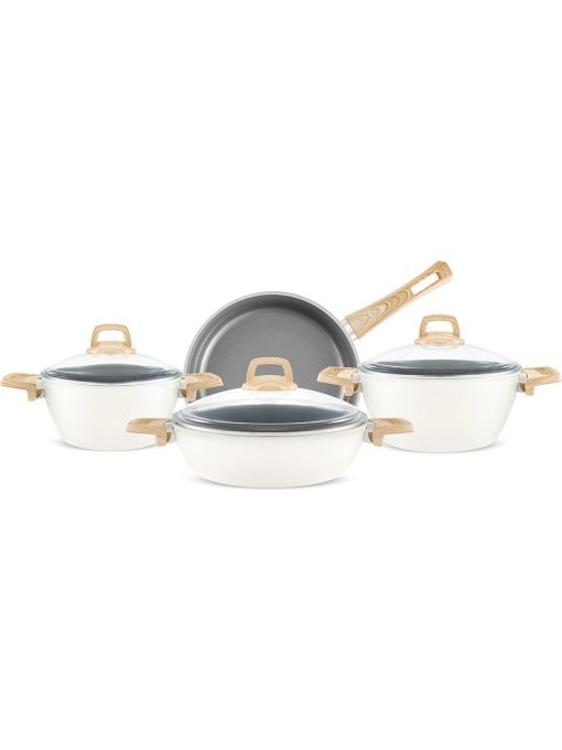 Karaca x Refika Birgül Swiss Crystal 7 Parça Tencere Seti Creamy
