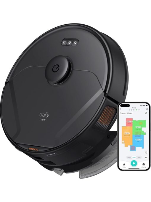 Anker Eufy Clean X8 Pro Akıllı Robot Süpürge - Çift Türbin 2x4000Pa Çekim Gücü - iPath Lazer Navigasyon - Pet Tüy Temizleme - Islak Kuru Robot Süpürge - ‎T2266 (Anker Türkiye Garantili)
