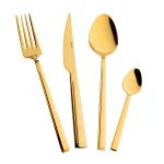 Jumbo Athena Titanyum Gold 6 Kişilik 24 Parça Tatlı Çatal Kaşık Bıçak Takımı - Titanyum Gold