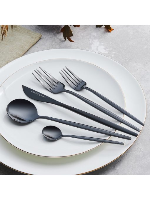 Karaca Orion Black 30 Parça 6 Kişilik Çatal Kaşık Bıçak Seti