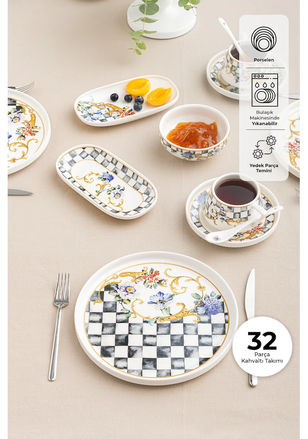 Emsan Victoria Porselen 32 Parça 6 Kişilik Kahvaltı Servis Takımı - Görsel 7