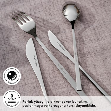 Karaca New Liza 84 Parça 12 Kişilik Çatal Kaşık Bıçak Takımı - Görsel 6
