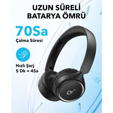 Anker Soundcore H30i Mikrofonlu Kablosuz Kulaküstü Kulaklık - 70 Saat Oynatma Süresi- Soundcore Uygulama Destekli - Multipoint Connection - Siyah (Anker Türkiye Garantili) - Görsel 4