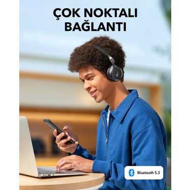 Anker Soundcore H30i Mikrofonlu Kablosuz Kulaküstü Kulaklık - 70 Saat Oynatma Süresi- Soundcore Uygulama Destekli - Multipoint Connection - Siyah (Anker Türkiye Garantili) - Görsel 8