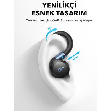 Anker Soundcore Sport X20 Kancalı Kulak İçi Sporcu Kulaklıkları - Siyah - A3968 (Anker Türkiye Garantili) - Görsel 4