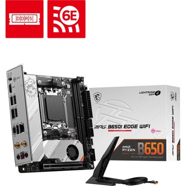 MSI MB MPG B650I EDGE WIFI Anakart AM5 DDR5 7200MHZ(OC) HDMI M.2 USB3.2 2.5G LAN WIFI 6E Mini-ITX - Görsel 6