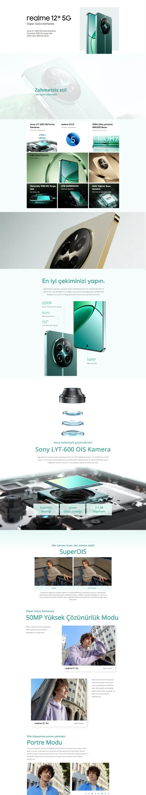 Realme 12+ 5G 8GB 256GB (Realme Türkiye Garantili) Bej - Görsel 3