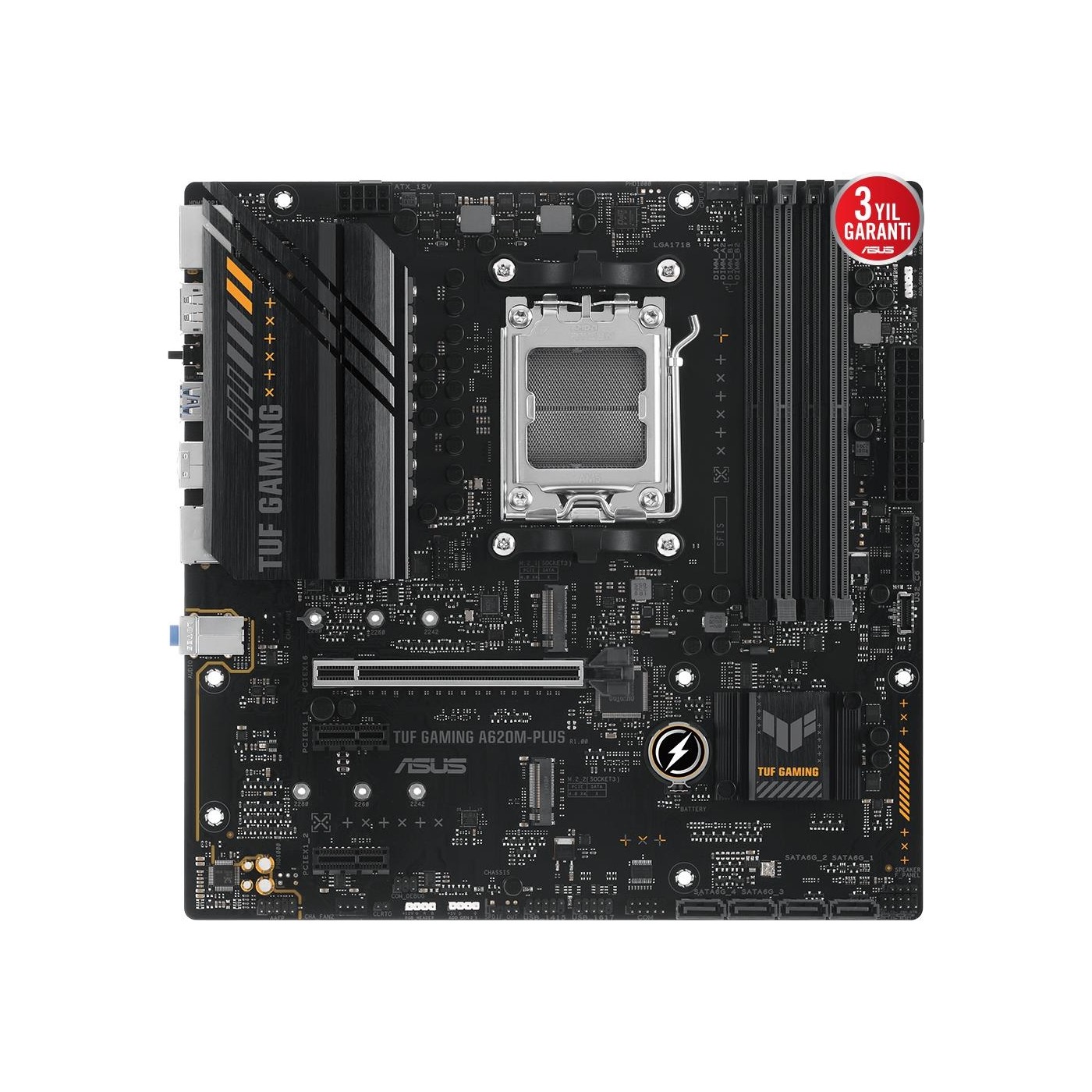 Asus TUF GAMING A620M-PLUS WIFI Anakart DDR5 HDMI M.2 MATX AM5 - Görsel 2