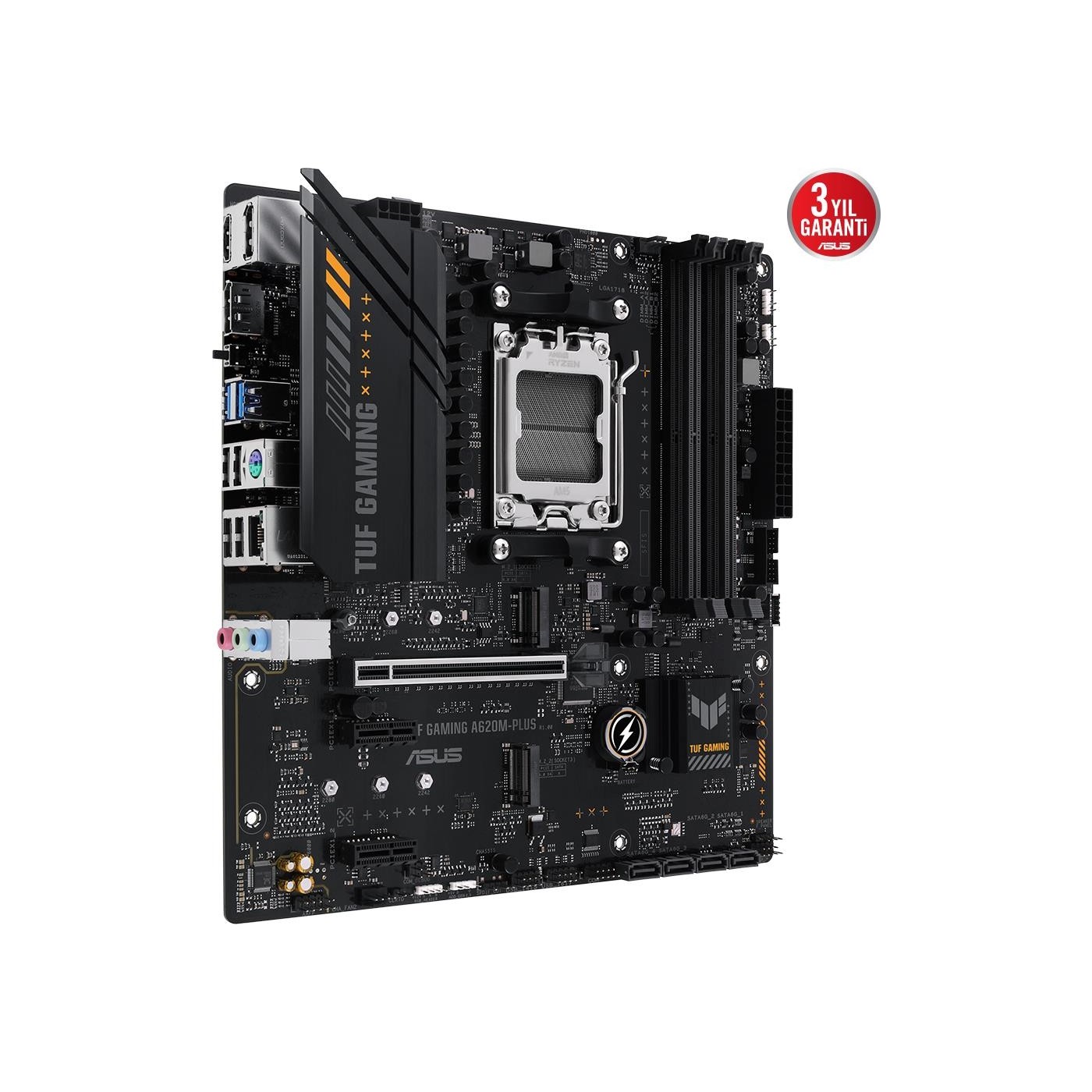 Asus TUF GAMING A620M-PLUS WIFI Anakart DDR5 HDMI M.2 MATX AM5 - Görsel 3