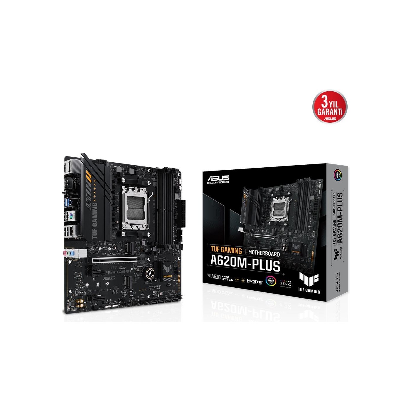 Asus TUF GAMING A620M-PLUS WIFI Anakart DDR5 HDMI M.2 MATX AM5