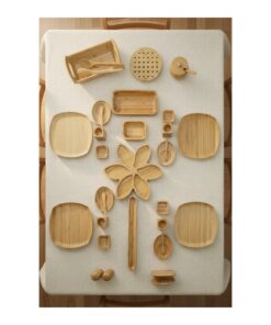 Bambum İkon 33 Parça 4 Kişilik Bambu Kahvaltı Takımı