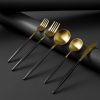 Jumbo Colors 30 Parça Çatal Kaşık Bıçak Seti Siyah Mat Altın