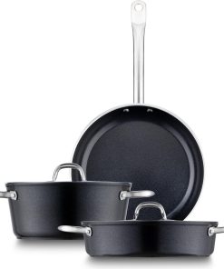 Jumbo Swiss Crystal Siyah 5 Parça Tencere Seti Siyah