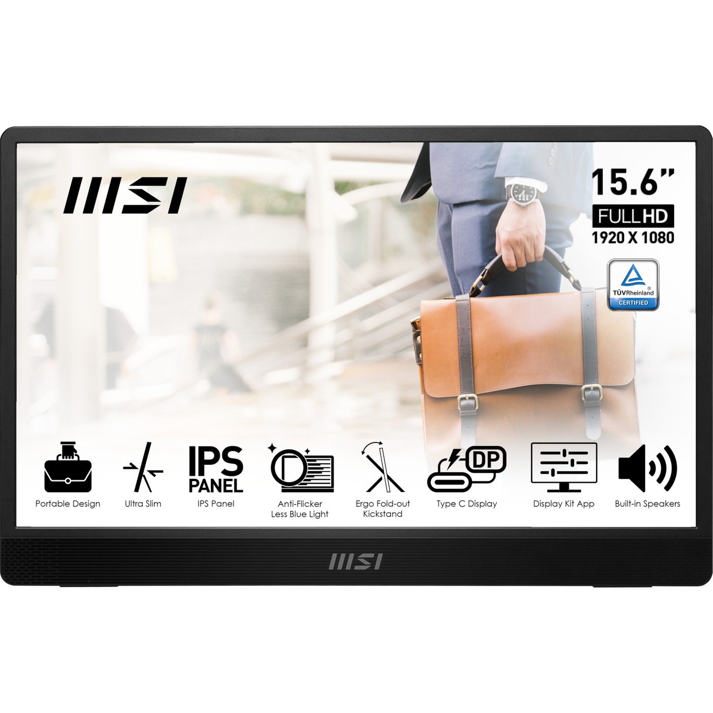 MSI 15.6" Taşınabilir Monitör Pro MP161 E2U 1920X1080 (Fhd) 16:9 Flat IPS 60HZ 4ms Adaptive-Sync Portatif Monitor - Görsel 3