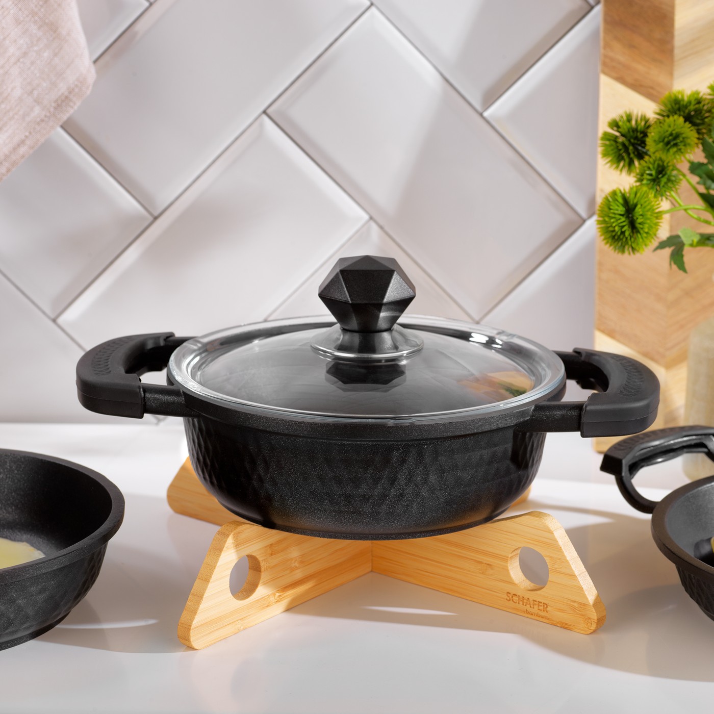 Schafer Crystal Döküm Mini Aile Seti 4 Parça-Siyah - Görsel 3