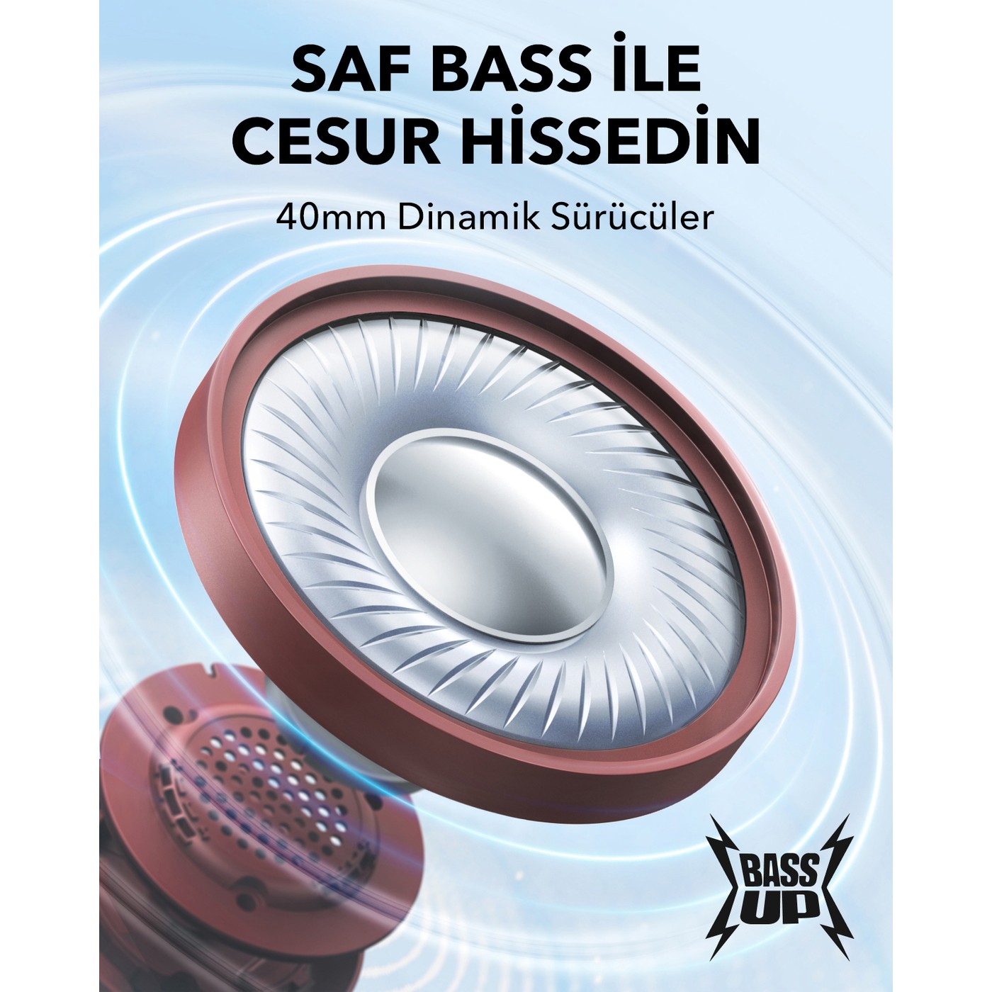 Anker Soundcore H30i Mikrofonlu Kablosuz Kulaküstü Kulaklık - 70 Saat Oynatma Süresi- Soundcore Uygulama Destekli - Multipoint Connection - Kırmızı (Anker Türkiye Garantili) - Görsel 3