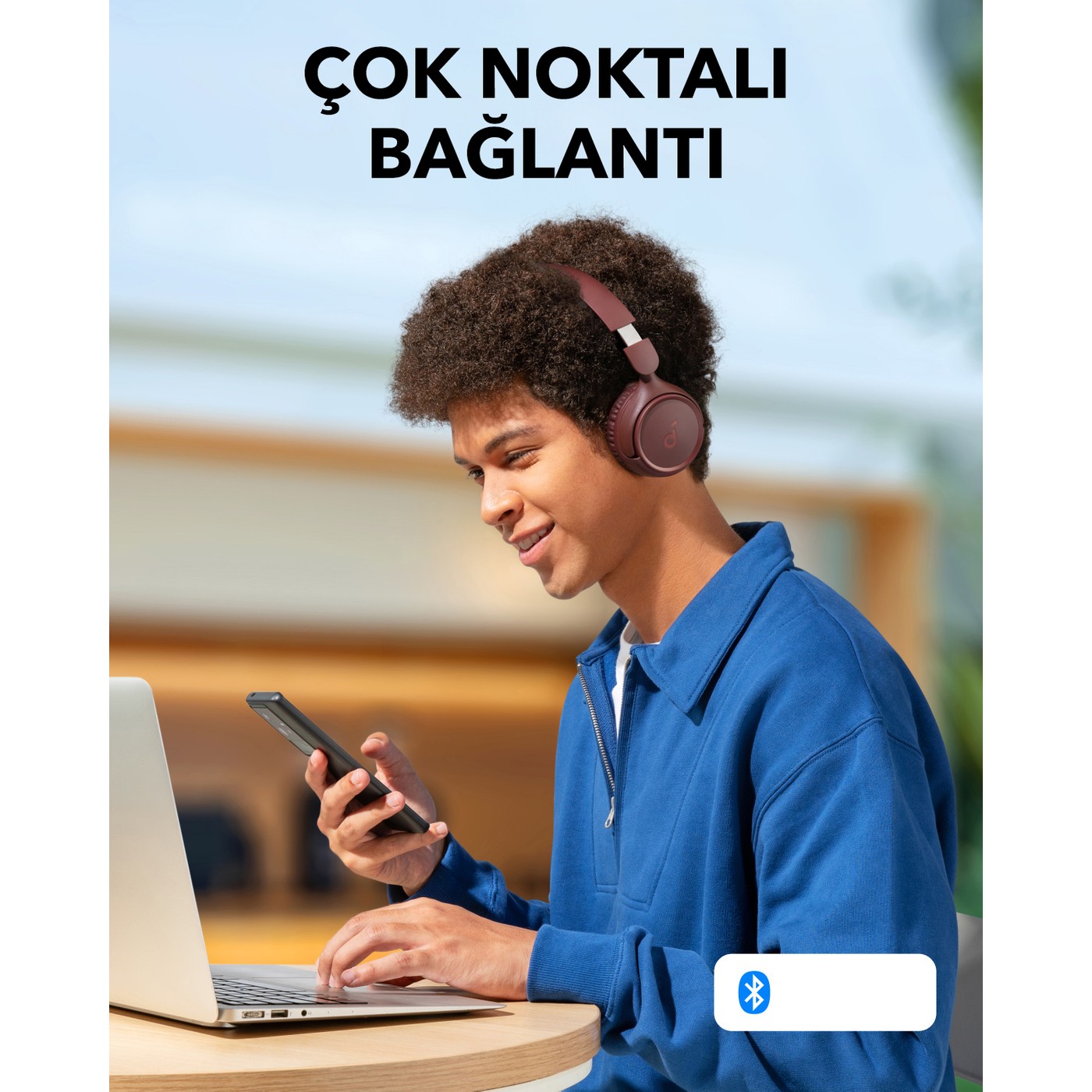 Anker Soundcore H30i Mikrofonlu Kablosuz Kulaküstü Kulaklık - 70 Saat Oynatma Süresi- Soundcore Uygulama Destekli - Multipoint Connection - Kırmızı (Anker Türkiye Garantili) - Görsel 5