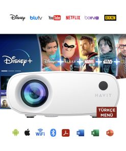 Havit PJ207 Pro Prime Opal Smart Projeksiyon Cihazı (Youtube Netflix Exxen Disney+)