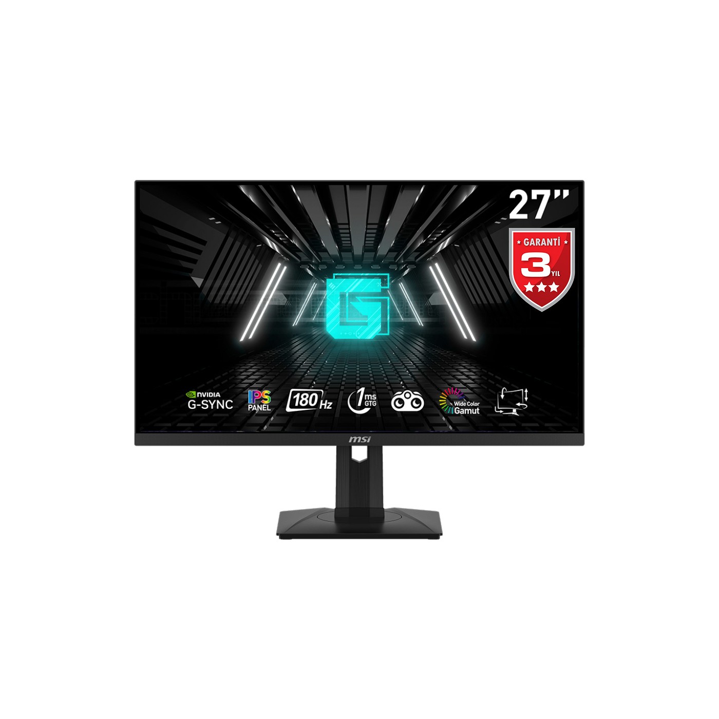 MSI 27" G274PF 1920x1080 (FHD) 16:9 Flat Rapid Ips 180HZ 1Ms G-Sync Compatible Pivot Gaming Monitor - Görsel 2