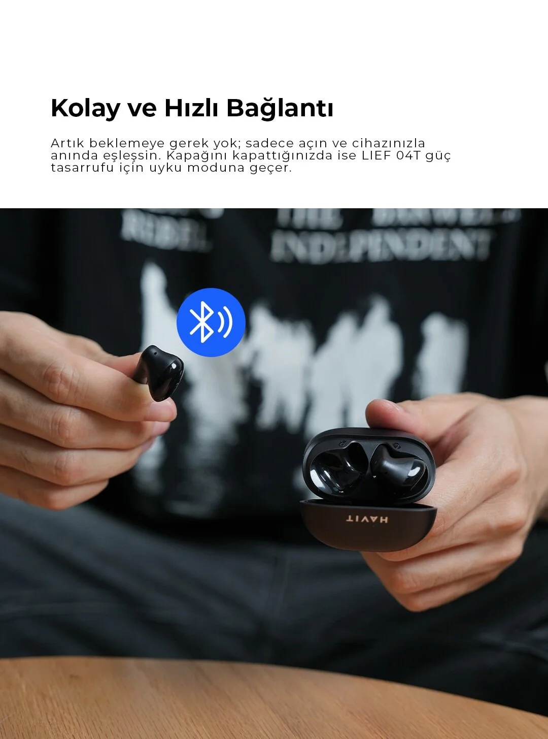 Havit Life 04T TW888 Tws Bluetooth Kulaklık - Bt 6.0, 30 Saat Oynatma, Şarj Kutulu Lacivert - Görsel 4