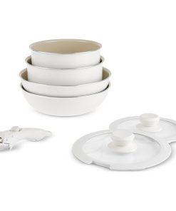 Alternative view of Karaca x Refika Swiss Crystal Almond Cream Easy Clip 7 Parça Indüksiyon Tabanlı Tencere Seti