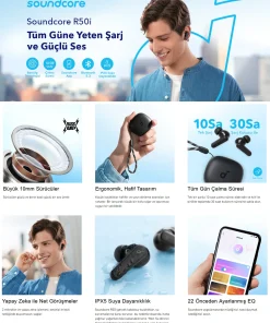 Alternative view of Anker SoundCore R50i TWS Açık Mavi Kulak İçi Bluetooth Kulaklık