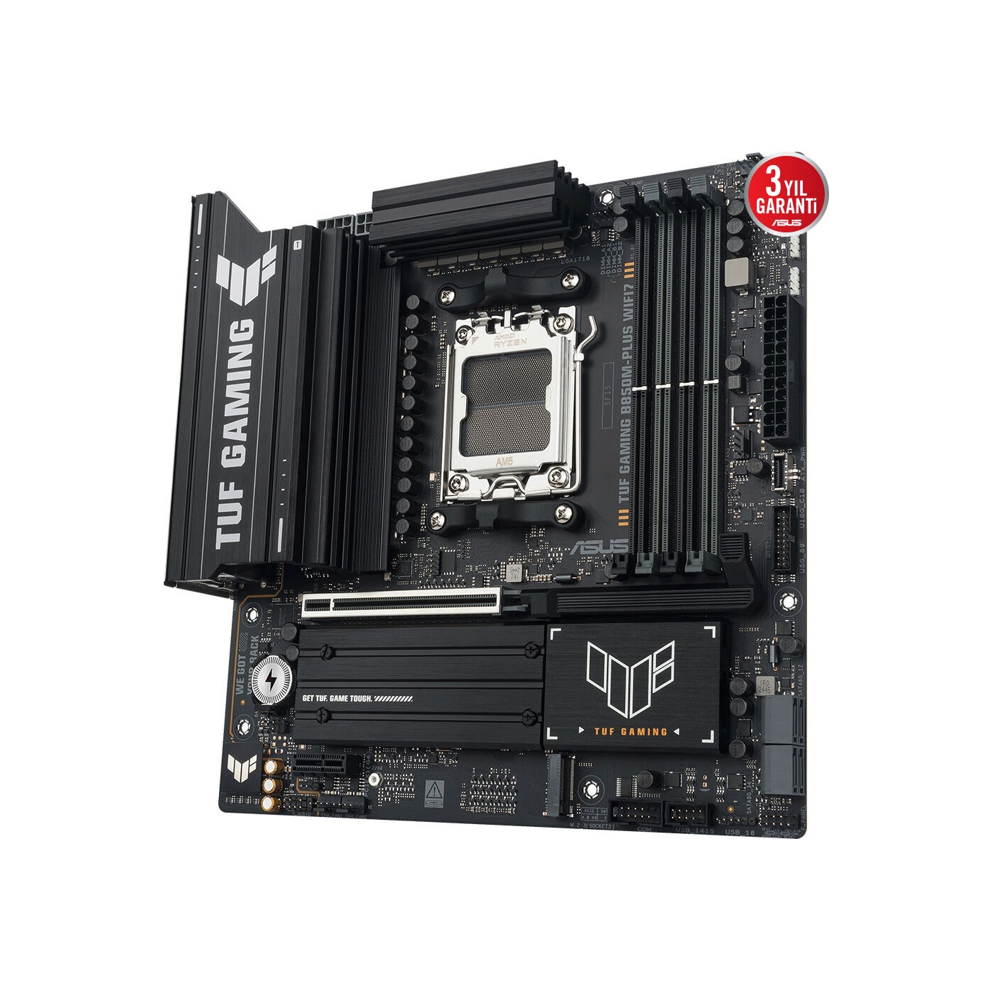 Asus TUF Gaming B850M-PLUS WIFI7 AMD AM5 DDR5 Micro ATX Anakart 8000 Dp HDMI 3x M2 Usb3.2 Gen 2x2 Wifi 7 + Bt Aura Rgb 2.5gbit Lan Matx 14+2+1 Güç Aşamaları, 1xgen5 M.2, Ready For Advanced Ai Pc - Görsel 7