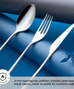 Alternative view of Emsan Bello 18 Parça 6 Kişilik Tatlı Çatal Kaşık Bıçak Takımı