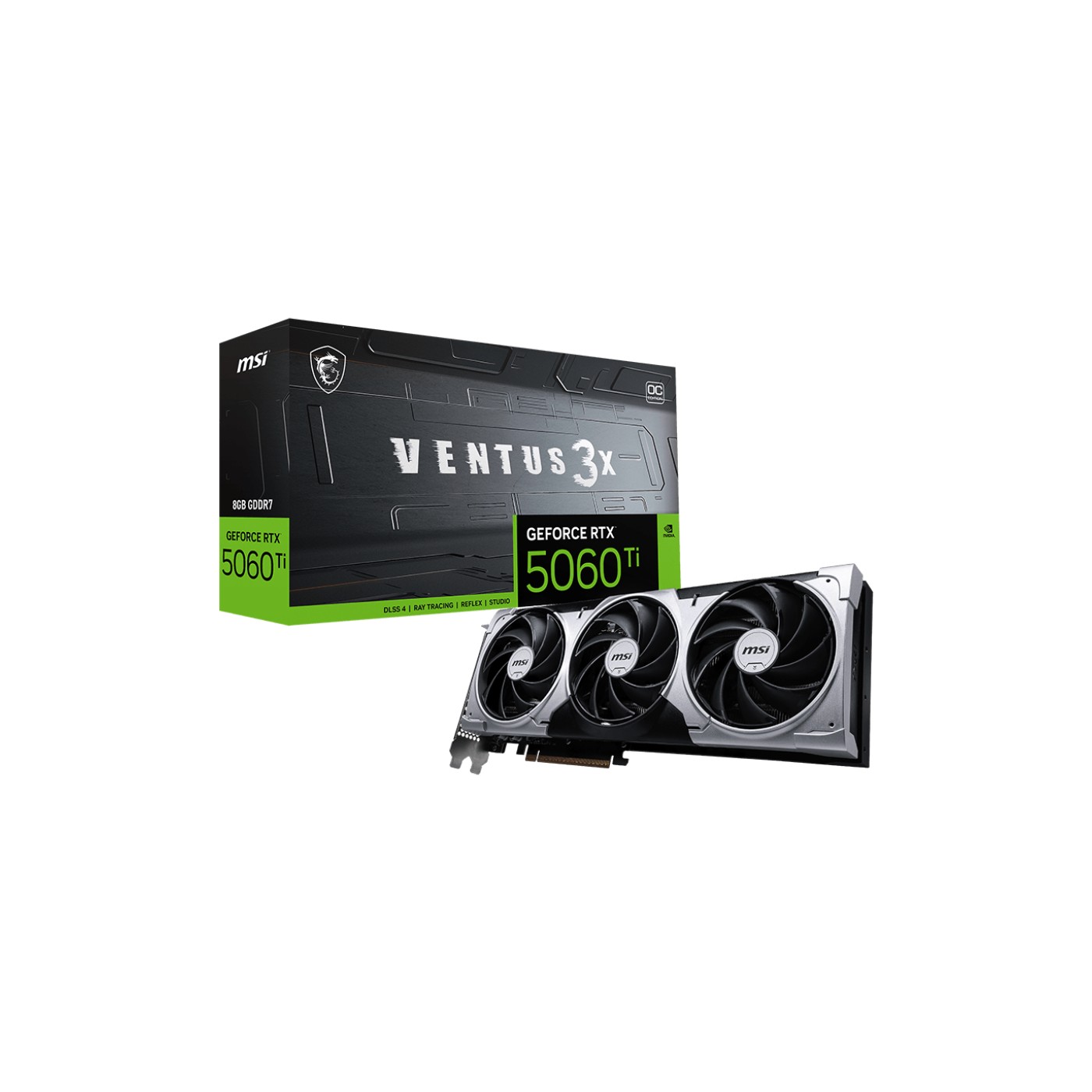 MSI RTX 5060 TI 8G Ventus 3X OC G506T-8V3C 128 Bit GDDR7 8 GB Ekran Kartı DX12 Pcie 5.0 X16 (3xdp 1xhdmi)