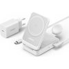 Anker B2557 MagGo Beyaz 3in1 Kablosuz Hızlı Şarj Aleti - MagSafe için Apple Watch Şarj Cihazı (40W USB-C Şarj Cihazı Dahil) - B2557 - Beyaz