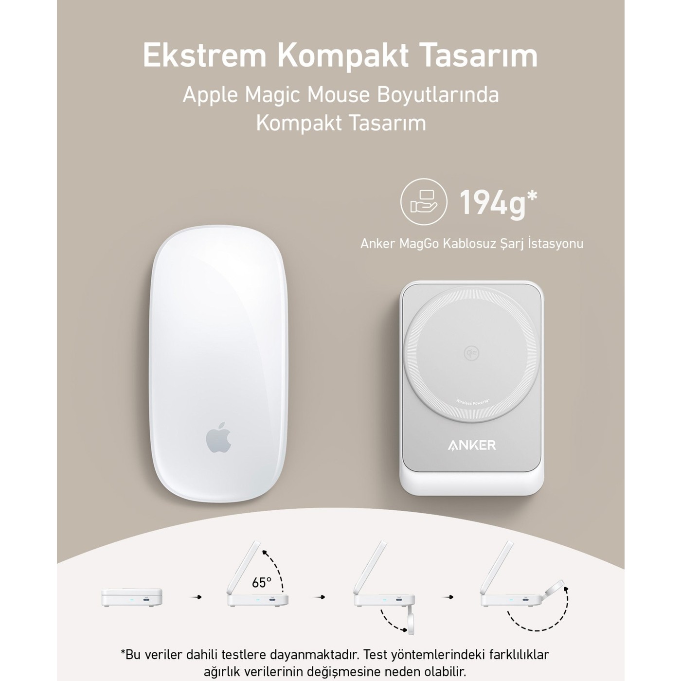 Anker B2557 MagGo Beyaz 3in1 Kablosuz Hızlı Şarj Aleti - MagSafe için Apple Watch Şarj Cihazı (40W USB-C Şarj Cihazı Dahil) - B2557 - Beyaz - Görsel 6