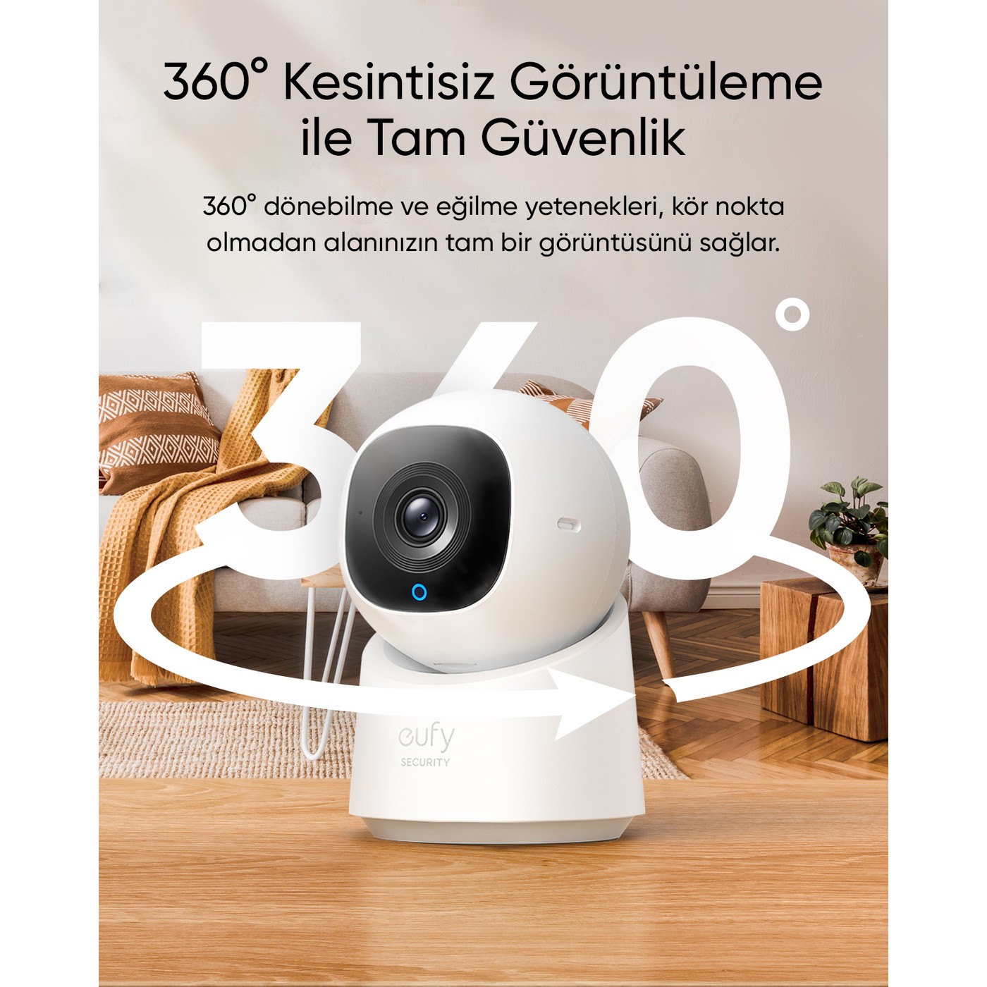 Anker Eufy Security C210 360 Derece Dönebilen IP Kamera 1080P HD Netlik ile Tam Güvenlik - T8419 (Anker Türkiye Güvenceli) - Görsel 3