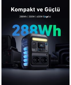 Alternative view of Anker Solix C300X AC 288 Wh 300 W Taşınabilir Güç Kaynağı (600W SurgePad) 4 Farklı Şarj Modu - A1723 (Anker Türkiye Garantili)