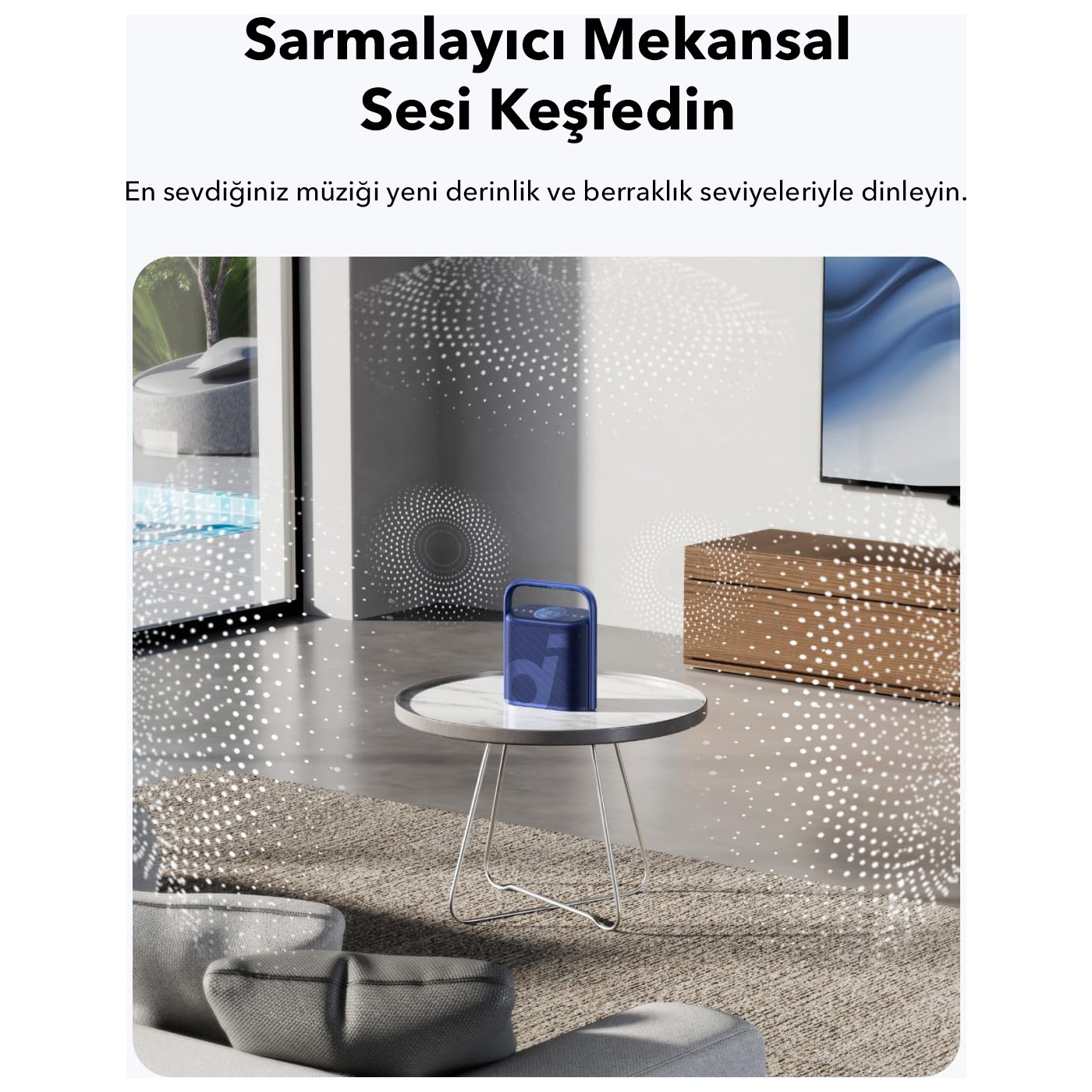 Anker SoundCore Motion X500 Siyah Bluetooth Hoparlör 40W - 3 Kanallı Hi-Res Ses - Ambiyans Işığı - IPX7 - 12 Saat Oynatma Süresi -Bluetooth 5.3 - LDAC - Siyah (Anker Türkiye Garantili) - Görsel 3