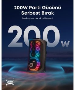 Alternative view of Anker SoundCore Rave 3S Mikrofonlu Bluetooth Hoparlör 200W Yapay Zeka Destekli Karaoke Parti Hoparlörü - Ritme Duyarlı Işık Gösterisi - A31A3 (Anker Türkiye Garantili)