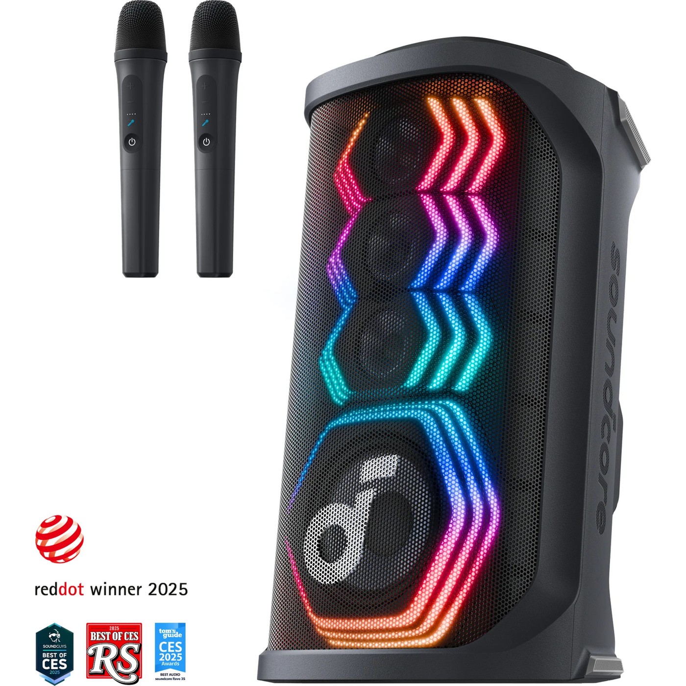 Anker SoundCore Rave 3S Mikrofonlu Bluetooth Hoparlör 200W Yapay Zeka Destekli Karaoke Parti Hoparlörü - Ritme Duyarlı Işık Gösterisi - A31A3 (Anker Türkiye Garantili)
