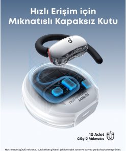 Alternative view of Anker SoundCore V40i TWS Beyaz Open Ear Bluetooth Kulaklık Open-Ear IP55 - 21 Saat Oynatma Süresi - Bluetooth 5.4 - Beyaz- A3878 (Anker Türkiye Garantili)