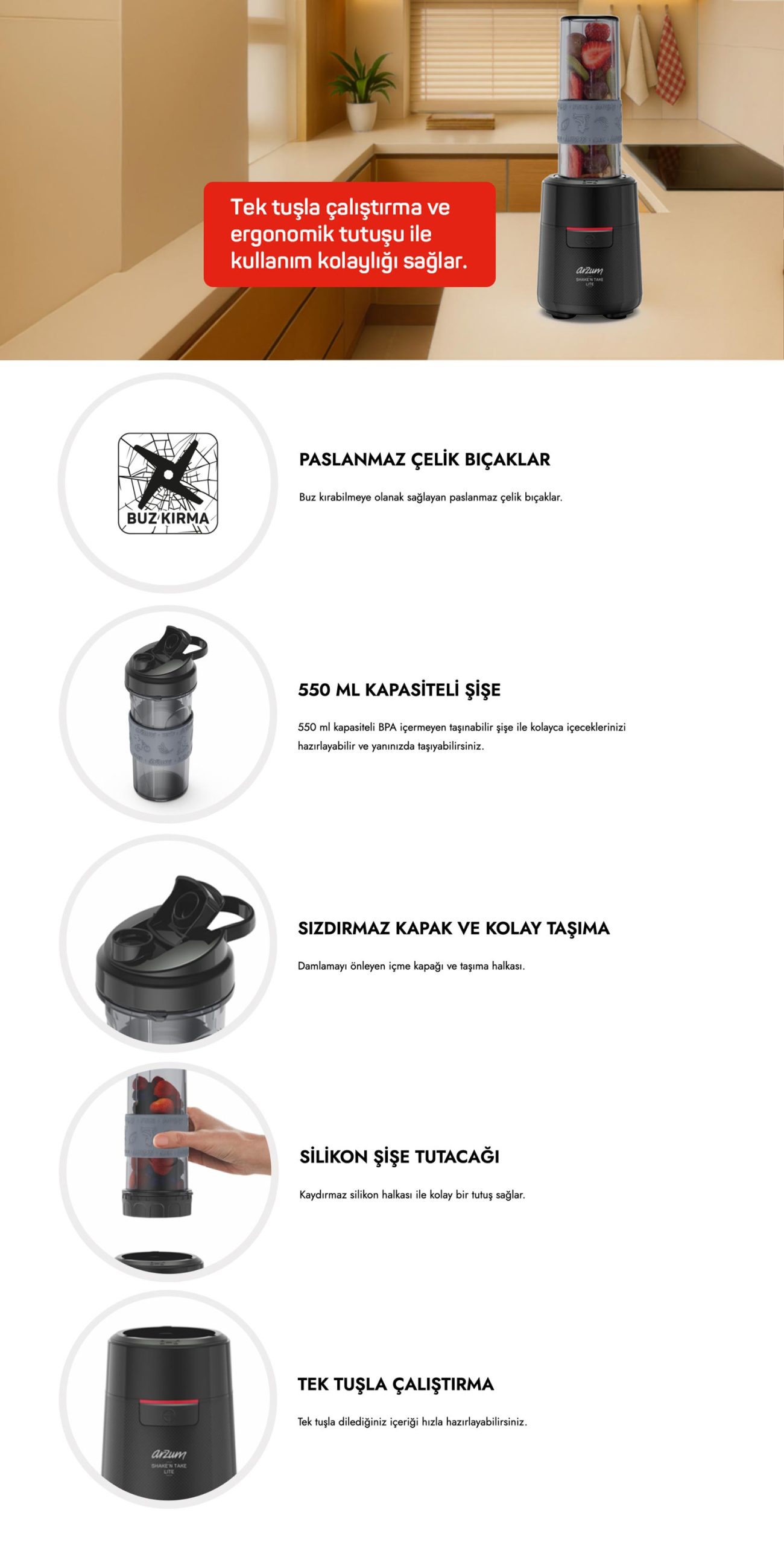 550 ml Taşınabilir Şişe
