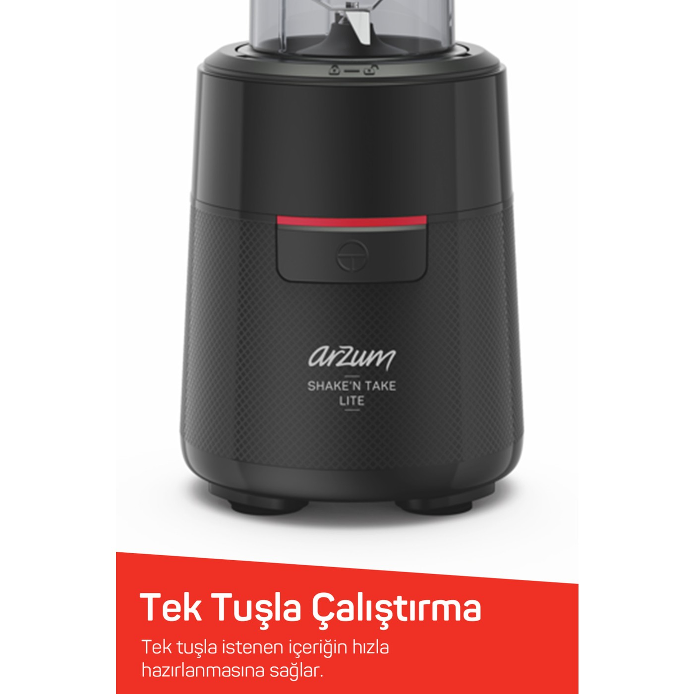 Arzum AR1191 Shake'N Take Lite Kişisel Blender 550W, 550 ml Taşınabilir Şişe, Buz Kırma Özellikli - Görsel 6