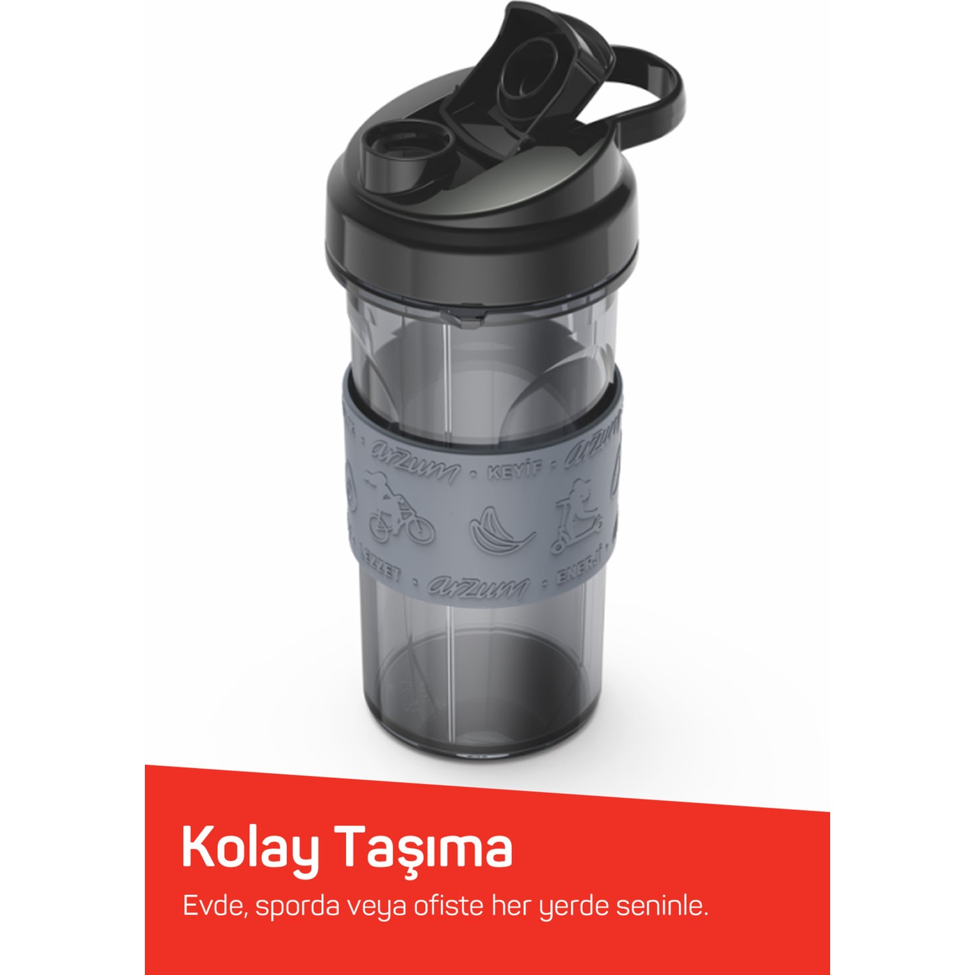 Arzum AR1191 Shake'N Take Lite Kişisel Blender 550W, 550 ml Taşınabilir Şişe, Buz Kırma Özellikli - Görsel 7