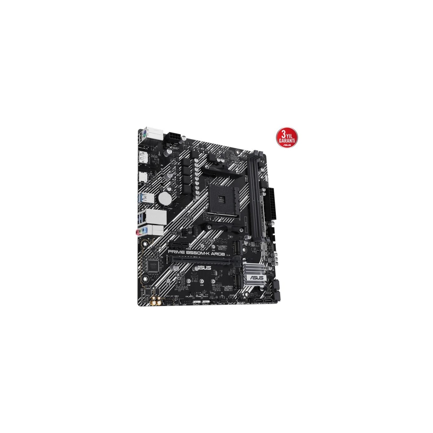 Asus Prime B550M-K ARGB AMD AM4 DDR4 Micro ATX Anakart 4866 DP HDMI Çift M2 USB3.2 AURA RGB mATX - Görsel 2